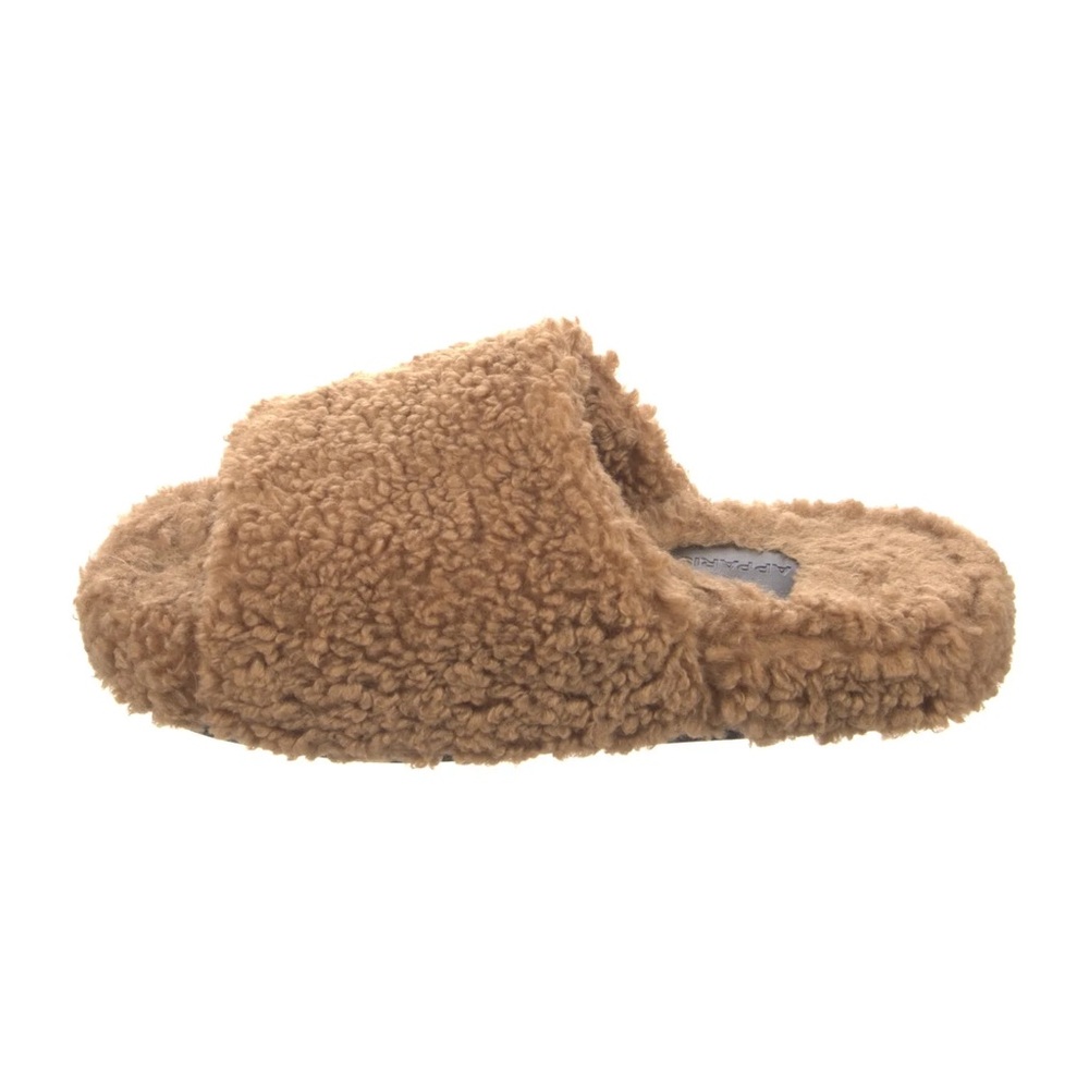Apparis Brown Fuzzy Slippers